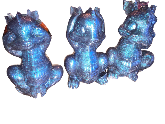 3d resin dragons set